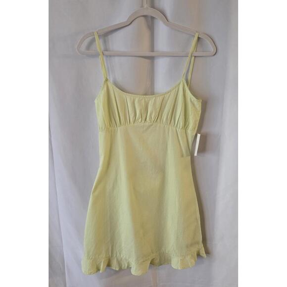 Nasty Gal Ruffle Hem Open Back Cotton Minidress - Size 4 - Picture 2 of 8